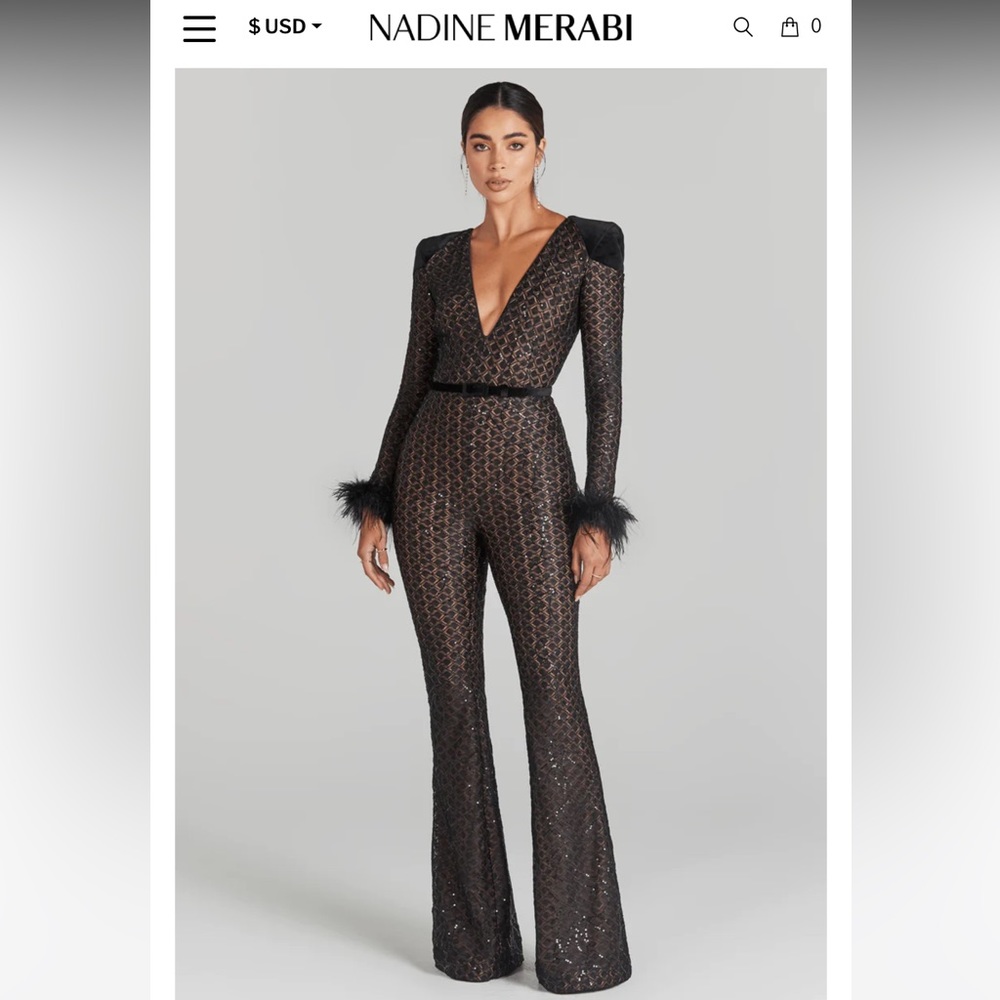 Nadine Merabi Rachel Sequin Jumpsuit - Picture 3 of 10